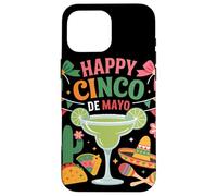 Carcasa para iPhone 16 Pro MAX Margarita Cactus Taco Fiesta Happy Cinco De Mayo Celebración