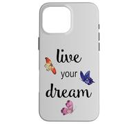 Carcasa para iPhone 16 Pro MAX Mariposas de Acuarela Live Your Dream
