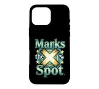 Carcasa para iPhone 16 Pro MAX Marks The Spot Map Brújula Navegación Diseño de Aventura