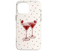 Carcasa para iPhone 16 Pro MAX Martini Glass Pink Olive Bartender and Hearts Cóctel Beige