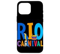 Carcasa para iPhone 16 Pro MAX Máscara de Carnaval de Río Brasil Festival de Brasil Recuerdo brasileño