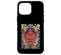 Carcasa para iPhone 16 Pro MAX Máscara Japonesa de Diablo Hannya Demonio japonés Oni Máscara Yokai Oni