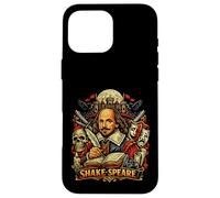 Carcasa para iPhone 16 Pro MAX Máscaras de Comedia dramática de Shakespeare Quill Skull Ravens