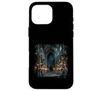 Carcasa para iPhone 16 Pro MAX Máscaras góticas Salón Oscuro Mascarada Catedral Escena Diseño