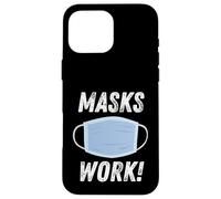 Carcasa para iPhone 16 Pro MAX Masks Work Wear a Face Mask & Social Distance & Hygiene