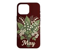 Carcasa para iPhone 16 Pro MAX May Birth Flower Lily of The Valley & Hawthorn Birthday