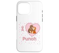 Carcasa para iPhone 16 Pro MAX Me Encanta Punch The Baby Monkey Hearts