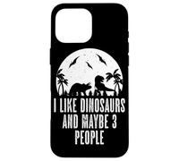 Carcasa para iPhone 16 Pro MAX Me Gustan los Dinosaurios y Tal Vez 3 Personas Dinos T-Rex Lover Primeval