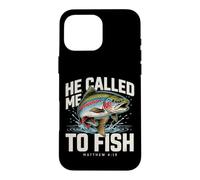 Carcasa para iPhone 16 Pro MAX Me llamó a Pescar Mateo 4:19 Pesca Cristiana