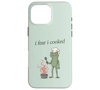 Carcasa para iPhone 16 Pro MAX Me temo Que cociné a Frog Chef Burning Food, Divertido Meme de Weirdcore