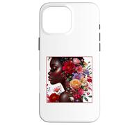 Carcasa para iPhone 16 Pro MAX Melanin Floral Woman Black History Month African American