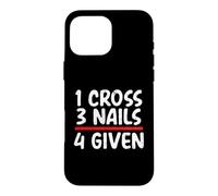 Carcasa para iPhone 16 Pro MAX Mensaje bíblico Cristiano 1 Cruz 3 Clavos 4 Dado Cristiano