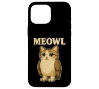 Carcasa para iPhone 16 Pro MAX Meowl - Divertido Meow Cat Owl Brainrot Slang Gaming Meme