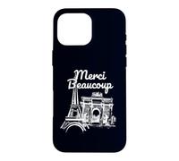 Carcasa para iPhone 16 Pro MAX Merci Beaucoup Divertido Francés Diciendo París Amante Parisino