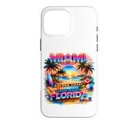 Carcasa para iPhone 16 Pro MAX Miami Golden Coast Retro Beach Sunset Florida Graphic