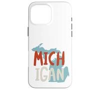 Carcasa para iPhone 16 Pro MAX Michigan Estados Unidos, MI Estado de Michigan Souvenir