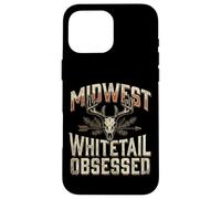 Carcasa para iPhone 16 Pro MAX Midwest Whitetail Deer Skull Buck Hunting Vintage