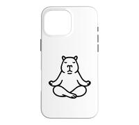 Carcasa para iPhone 16 Pro MAX Minimalista BLK Capybara Yoga Pocket Zen Meditación Amante