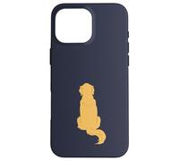 Carcasa para iPhone 16 Pro MAX Minimalista Golden Retriever Silueta Azul Marino Perro Amante Arte