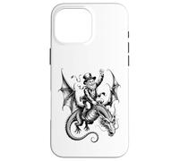 Carcasa para iPhone 16 Pro MAX Mito Legendario del Jinete del dragón del Duende Celta