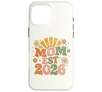 Carcasa para iPhone 16 Pro MAX Mom EST 2026 Groovy Retro Daisy Flower New Mom Mother's Day