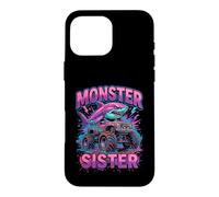 Carcasa para iPhone 16 Pro MAX Monster Sister Shark Truck Funny Pink Sibling