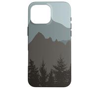 Carcasa para iPhone 16 Pro MAX Mountains Peaks Abstract Outdoor Nature Landscape Gray Blue