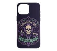 Carcasa para iPhone 16 Pro MAX Música gótica Estado de ánimo del café Aumentado por Canciones tristes Corriendo