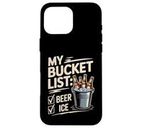 Carcasa para iPhone 16 Pro MAX My Bucket List Beer Ice Drinker Routine Party Bar -
