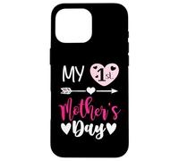 Carcasa para iPhone 16 Pro MAX My First Mothers Day Outfit Mommy 1st Time Mom Happy Mother