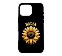 Carcasa para iPhone 16 Pro MAX Nadia - Hermoso diseño de Girasol para niñas con Nombre Nadia