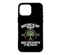 Carcasa para iPhone 16 Pro MAX Nature Is My Religion Earth Is My Church Native American Day