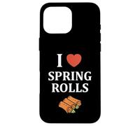 Carcasa para iPhone 16 Pro MAX Nem Food Funny Simple Quote I Love Spring Rolls