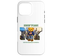 Carcasa para iPhone 16 Pro MAX New York City Skyline & Cute Teddy Bear with NYC Graphic