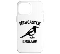 Carcasa para iPhone 16 Pro MAX Newcastle England Urraca Zine Impresión de Tinta Negra Letras