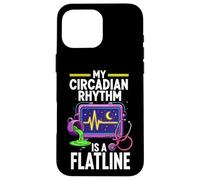Carcasa para iPhone 16 Pro MAX Night Shift Nurse Circadian Rhythm Flatline Humor