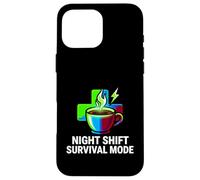 Carcasa para iPhone 16 Pro MAX Night Shift Survival Mode Nurse Medical Coffee