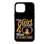 Carcasa para iPhone 16 Pro MAX Niña luchó y ganó 8 años sin cáncer Leucemia Kid Warrior