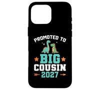 Carcasa para iPhone 16 Pro MAX Niños ascendidos a Big Cousin 2027 Dinosaur New Baby Shower