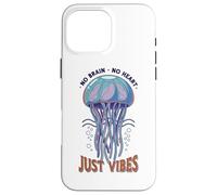 Carcasa para iPhone 16 Pro MAX No Brain No Heart Just Vibes Medusa Océano Animal