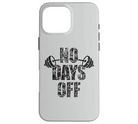 Carcasa para iPhone 16 Pro MAX No Hay Días De Descanso Culturista Diciendo Barbell