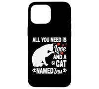 Carcasa para iPhone 16 Pro MAX Nombre de Gato Personalizado Zeus Lindo Gatito Amante de Las Mascotas