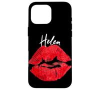 Carcasa para iPhone 16 Pro MAX Nombre Personalizado de Helen Red Lips