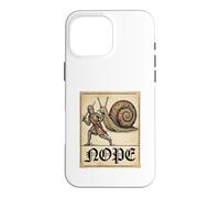 Carcasa para iPhone 16 Pro MAX Nope Knight Fighting Giant Snail Funny Medieval History Meme