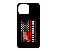 Carcasa para iPhone 16 Pro MAX Norwegian Forest Cat 4th of July Patriotic American Flag