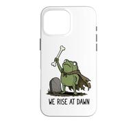 Carcasa para iPhone 16 Pro MAX Nos levantamos al Amanecer Temporada Espeluznante Rana Meme Zombie Halloween