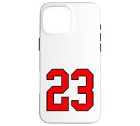 Carcasa para iPhone 16 Pro MAX Número 23 Estilo de Equipo Deportivo Universitario Rojo