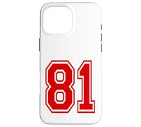 Carcasa para iPhone 16 Pro MAX Número 81 Red Sports Team Style