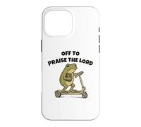 Carcasa para iPhone 16 Pro MAX Off to Praise The Lord Funny Christian Meme Frog Humor