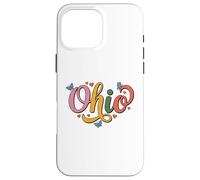 Carcasa para iPhone 16 Pro MAX Ohio Butterfly Script Cute Girl State Pride, Women & Kids